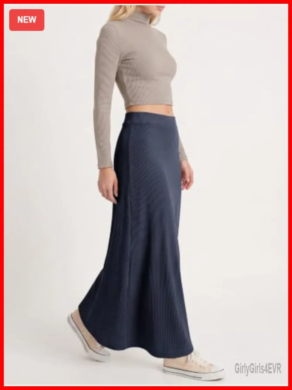 Women's High Waisted A-Line Maxi Skirt Pull On Flowy Elastic Waist